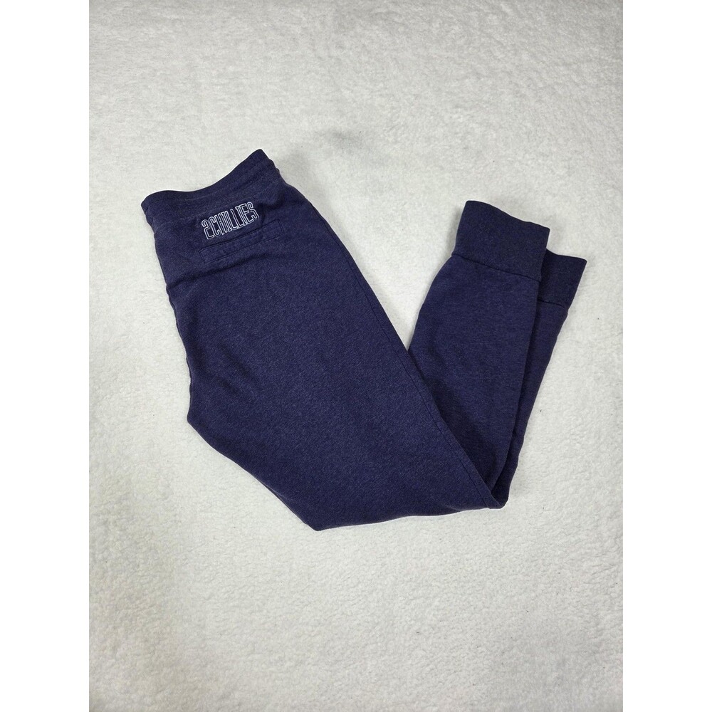 Womens XS Purple Sweatpants Low-Rise Joggers Lounge Cuffed Hem Drawstring Casual - Picture 1 of 7